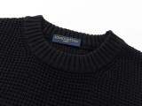 Louis Vuitton Fashion Couple Embroidered Logo Waffle Versatile Sweater