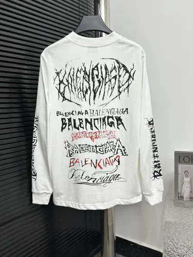 Balenciaga Fashion Sanskrit Letter Printed Round Neck Long Sleeve T-shirt