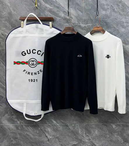 Gucci Unisex Embroidered Bee Half High Collar Wool Sweater