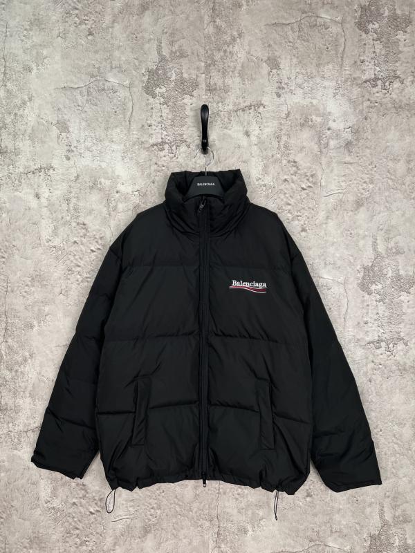 Balenciaga Classic Couple Cola Front Rear Wave Letter Embroidered Down Jacket
