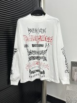 Balenciaga Fashion Sanskrit Letter Printed Round Neck Long Sleeve T-shirt