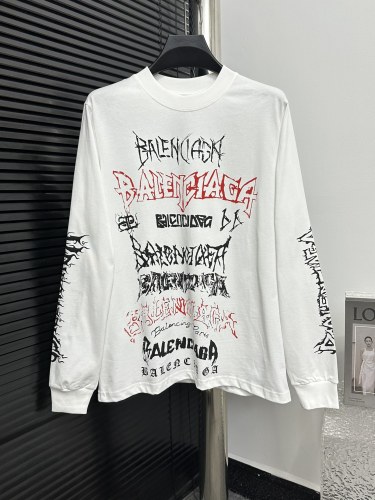 Balenciaga Fashion Sanskrit Letter Printed Round Neck Long Sleeve T-shirt
