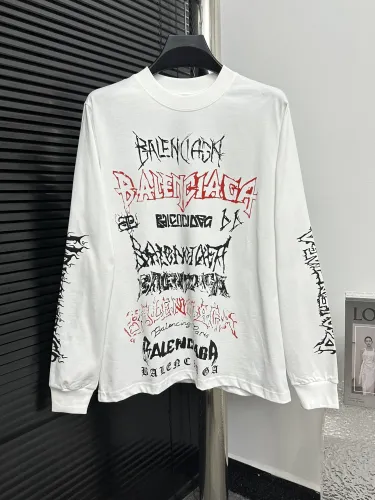 Balenciaga Fashion Sanskrit Letter Printed Round Neck Long Sleeve T-shirt