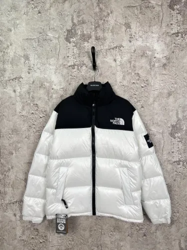 The North Face Classic Contrast Embroidered Logo Large Grid Casual Down Jacket