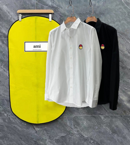 Ami Paris Classic Embroidered Casual Collar Shirt