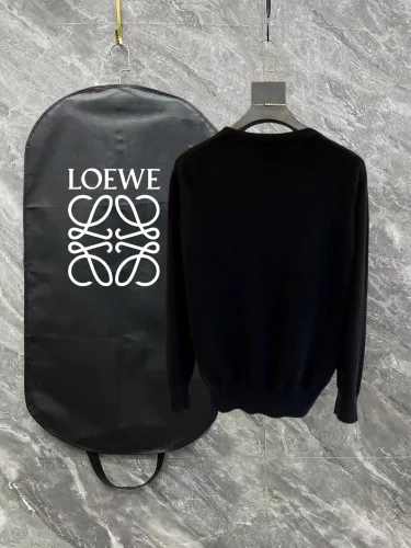 Loewe Unisex Versatile Embroidered Round Neck Wool Sweater