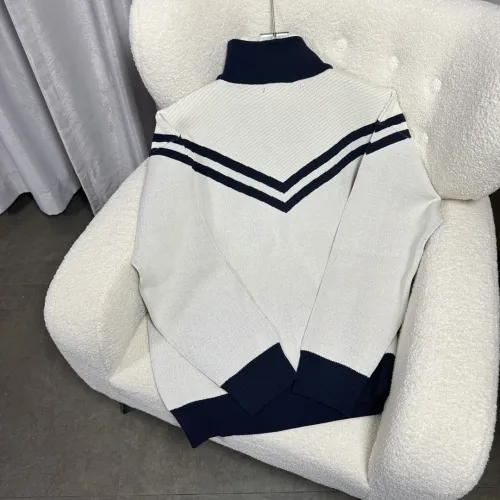 Louis Vuitton High Street Classic Striped Stand up Collar Zipper Woolen Coat