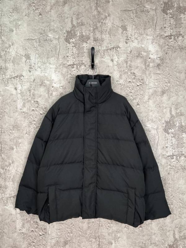 Balenciaga Classic Couple Back Neck Double B Letter Embroidered Down Jacket