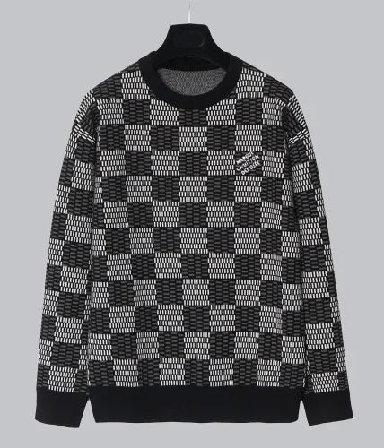 Louis Vuitton New Big Damier Jacquard Wool Round Neck Sweater