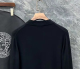 Versace Unisex Versatile Logo Printed Half High Collar Wool Sweater