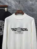 Versace Unisex Versatile Logo Printed Half High Collar Wool Sweater