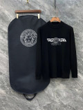 Versace Unisex Versatile Logo Printed Half High Collar Wool Sweater