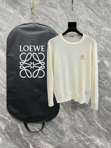 Loewe Unisex Versatile Embroidered Logo Round Neck Wool Sweater