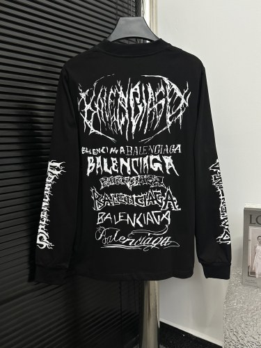 Balenciaga Fashion Sanskrit Letter Printed Round Neck Long Sleeve T-shirt
