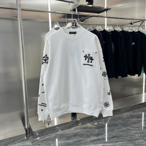 Chrome Hearts Street Patch Embroidered Round Neck Hoodie Unisex Casual Loose Sportswear