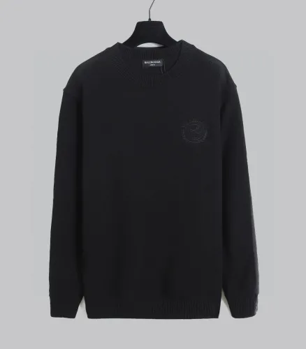 Balenciaga High Street Embroidered Double Collar Sweater Overlapping Casual Sweater