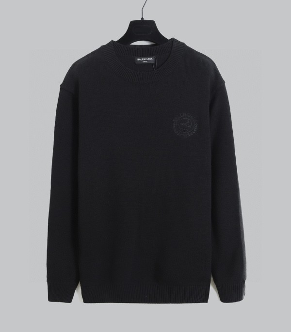 Balenciaga High Street Embroidered Double Collar Sweater Overlapping Casual Sweater