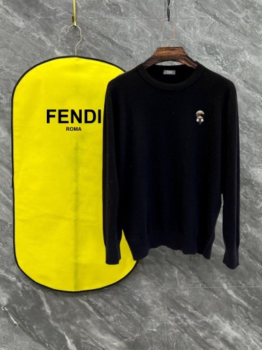Fendi Unisex Versatile Round Neck Wool Sweater