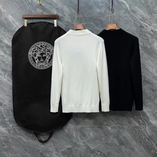 Versace Unisex Versatile Logo Printed Half High Collar Wool Sweater