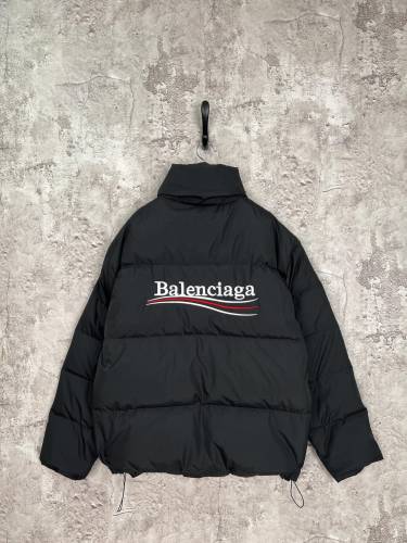 Balenciaga Classic Couple Cola Front Rear Wave Letter Embroidered Down Jacket