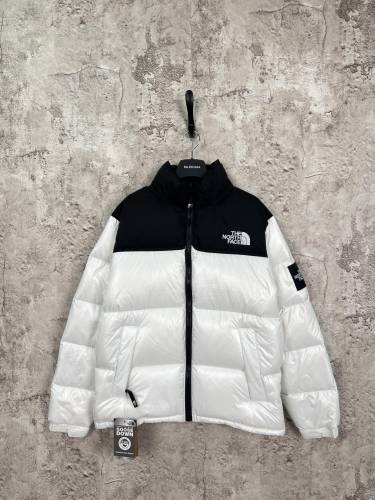 The North Face Classic Contrast Embroidered Logo Large Grid Casual Down Jacket