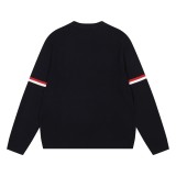 Thom Browne Classic New Embroidered Dog Round Neck Hooded Wool Sweater
