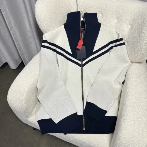 Louis Vuitton High Street Classic Striped Stand up Collar Zipper Woolen Coat