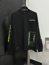 Chrome Hearts Fashion Sanskrit Cross Print Round Neck Long Sleeve T-shirt