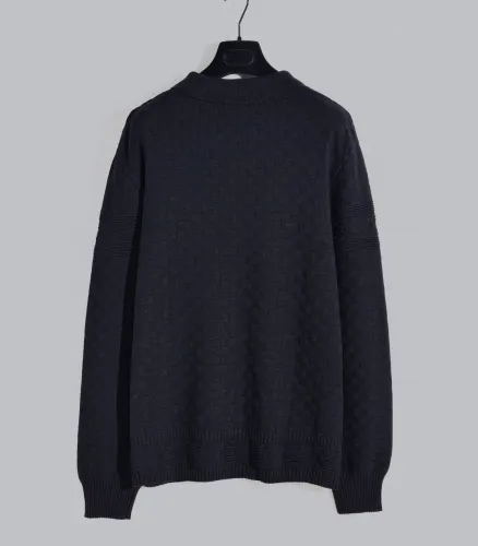 Louis Vuitton High Street Damier Jacquard Collar Wool Knitted Sweater