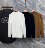 Prada Unisex Classic Triangle Logo Wool Half High Collar Sweater