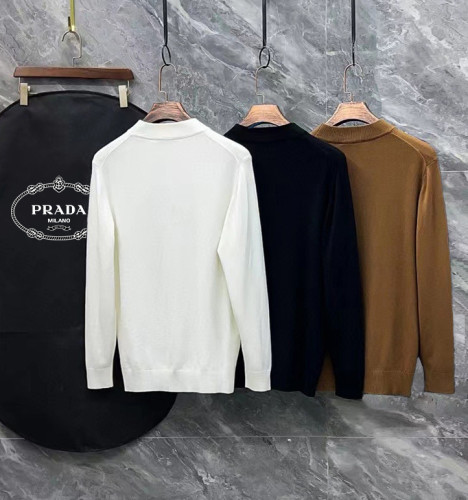 Prada Unisex Classic Triangle Logo Wool Half High Collar Sweater