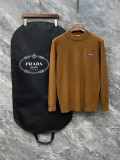 Prada Unisex Classic Triangle Logo Wool Half High Collar Sweater