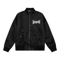 Balenciaga Classic Letter Logo Print Oversize Zipper Flight Jacket