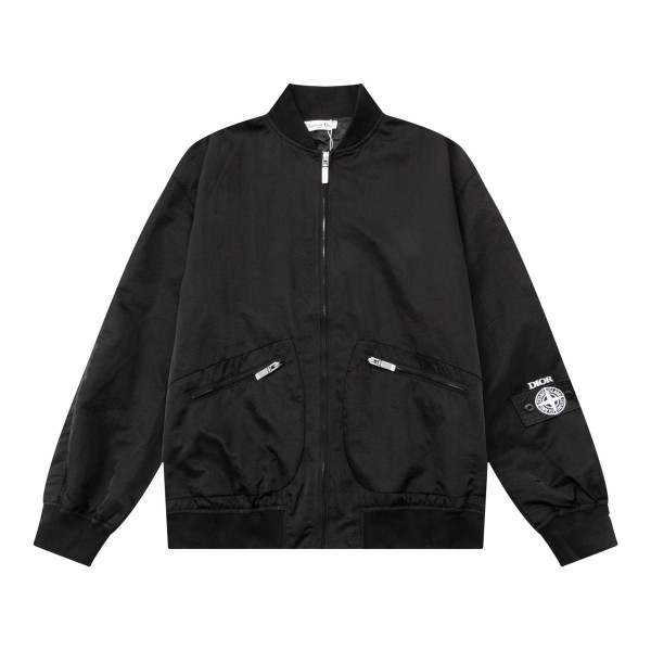 Dior Stone Island Classic Multi Zipper Flight Jacket