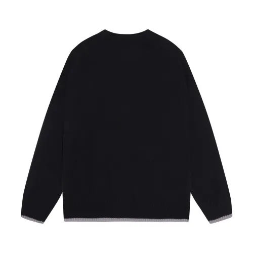 Dior Classic Letter Embroidered Logo Round Neck Wool Sweater