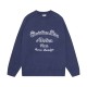 Dior Classic Letter Embroidered Logo Round Neck Wool Sweater