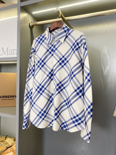 Burberry Unisex Classic twill plaid casual cotton shirt