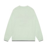 Dior Classic Letter Embroidered Logo Round Neck Wool Sweater