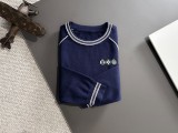Louis Vuitton New Embroidered Logo Casual Round Neck Sweater