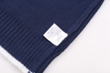 Dior Classic Letter Embroidered Logo Round Neck Wool Sweater