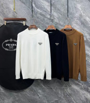 Prada Unisex Classic Triangle Logo Wool Half High Collar Sweater