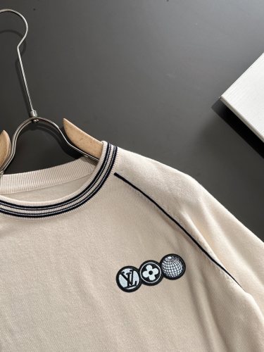 Louis Vuitton New Embroidered Logo Casual Round Neck Sweater