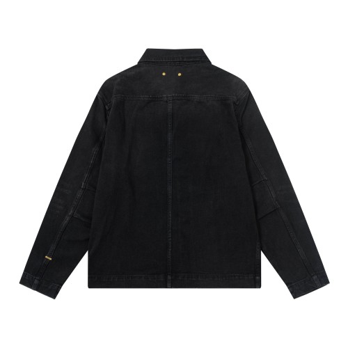 Louis Vuitton New Retro Relief Logo Black Grey Washed Denim Coat