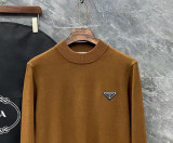 Prada Unisex Classic Triangle Logo Wool Half High Collar Sweater