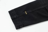Louis Vuitton New Retro Relief Logo Black Grey Washed Denim Coat