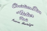 Dior Classic Letter Embroidered Logo Round Neck Wool Sweater