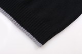 Dior Classic Letter Embroidered Logo Round Neck Wool Sweater