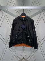 Prada New Triangle Logo Re Nylon Double Sided Hooded Jacket