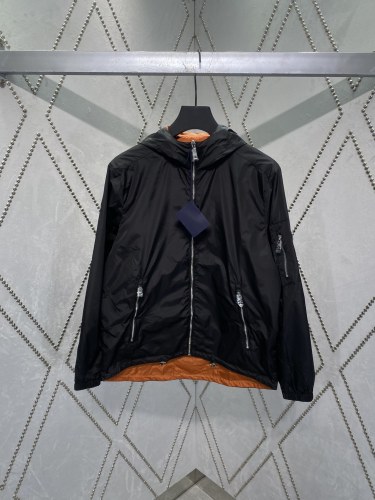 Prada New Triangle Logo Re Nylon Double Sided Hooded Jacket
