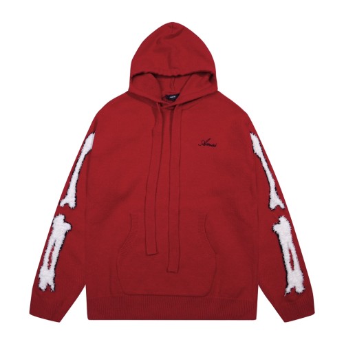Amiri New Letter Logo Jacquard Tassel Damaged Hole Hooded Sweater